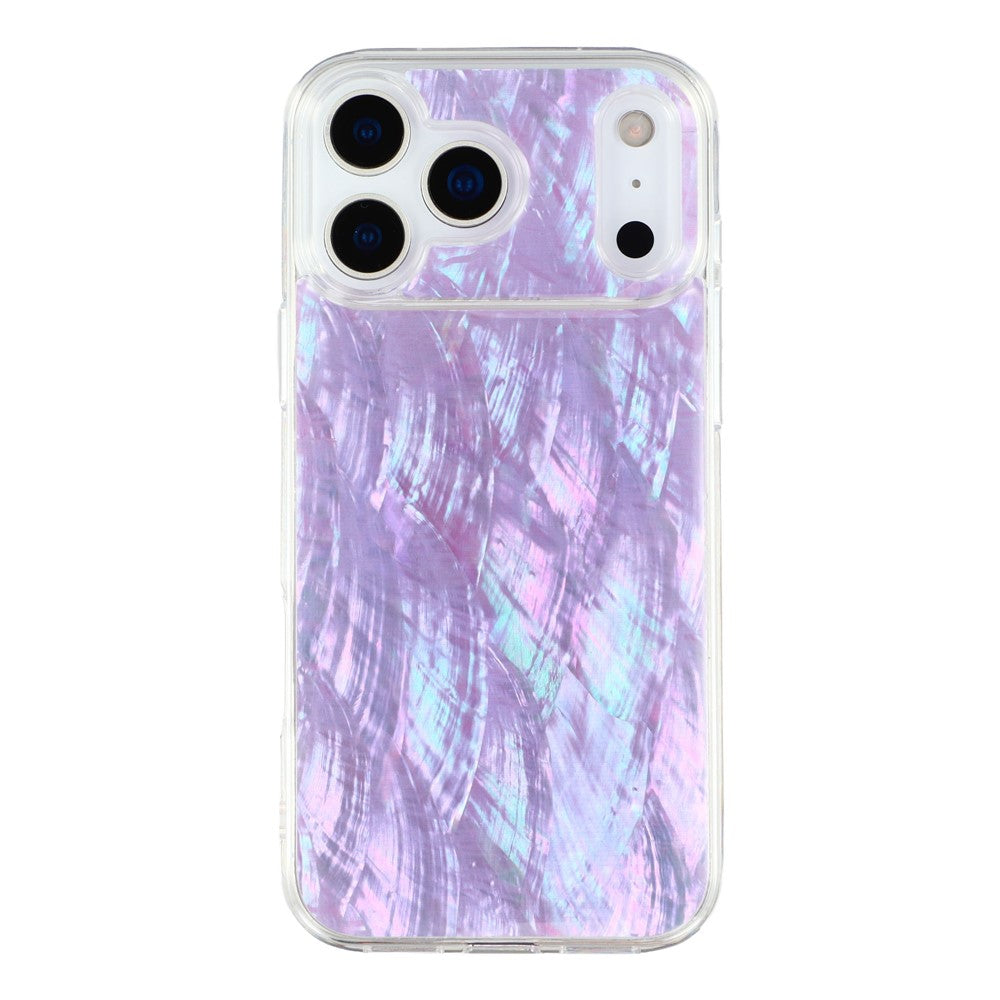 JAUCASE For iPhone 17 Pro Max Magnetic Case Natural Seashell Design TPU Phone Back Cover - Gradient Purple