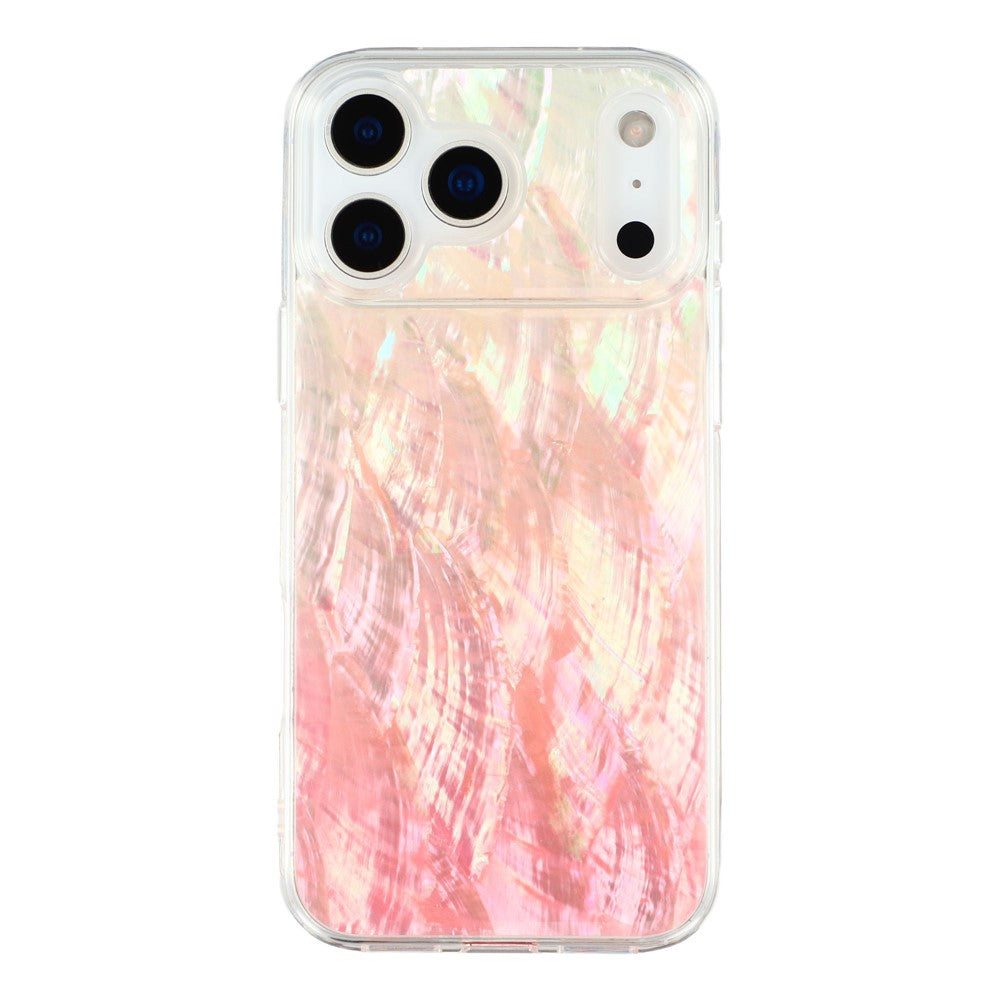 JAUCASE For iPhone 17 Pro Max Magnetic Case Natural Seashell Design TPU Phone Back Cover - Gradient Pink