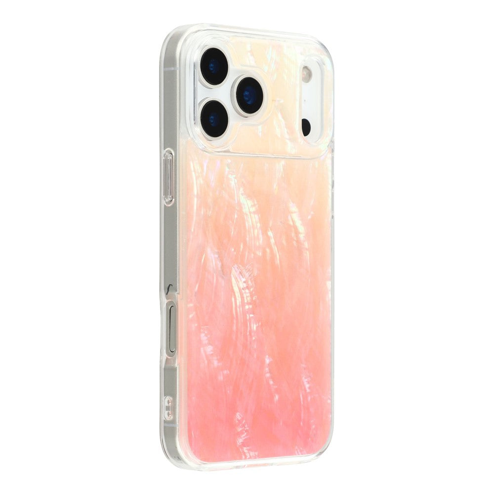 JAUCASE For iPhone 17 Pro Max Magnetic Case Natural Seashell Design TPU Phone Back Cover - Gradient Pink