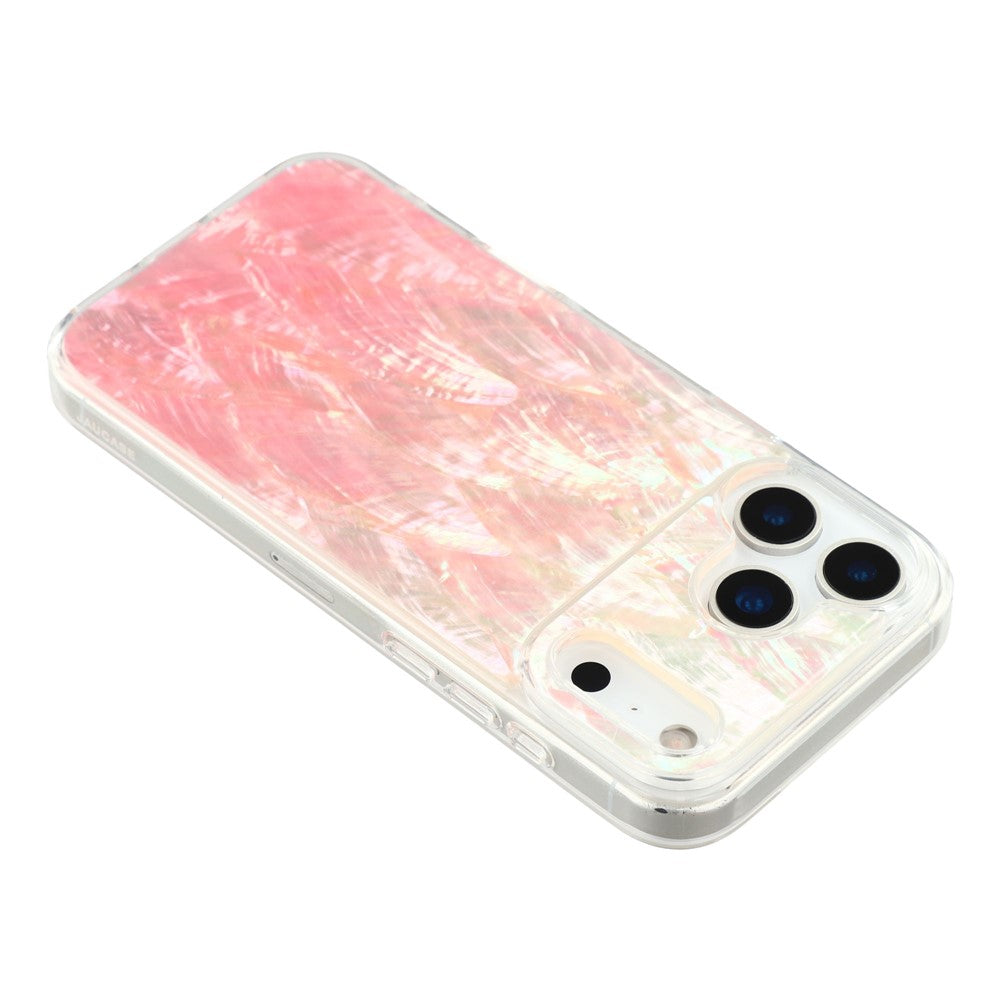 JAUCASE For iPhone 17 Pro Max Magnetic Case Natural Seashell Design TPU Phone Back Cover - Gradient Pink
