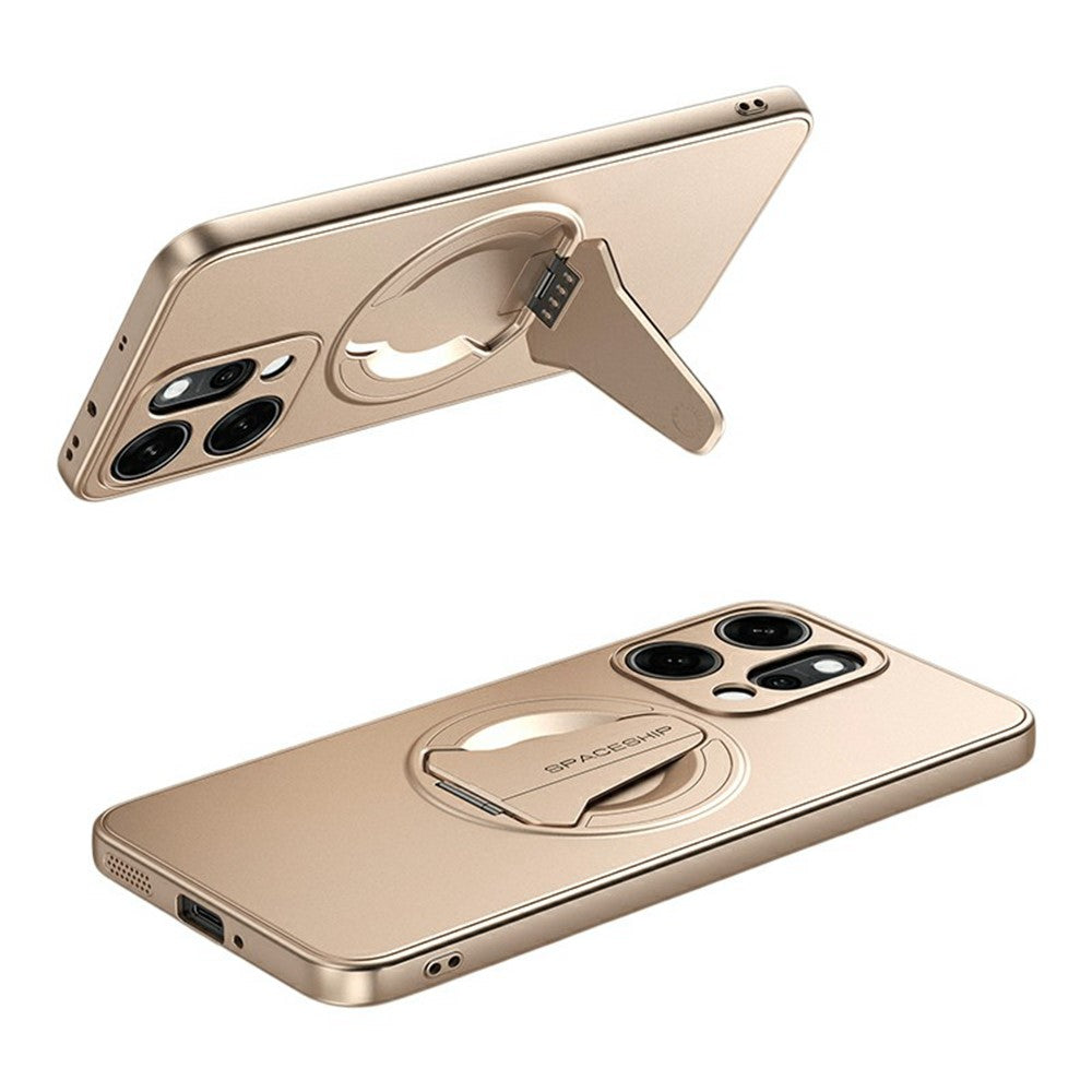 For Oppo Reno14 Pro 5G (Global) Case Compatible with MagSafe Hidden Kickstand Skin-Feel Matte PC TPU Phone Back Cover - Desert Gold