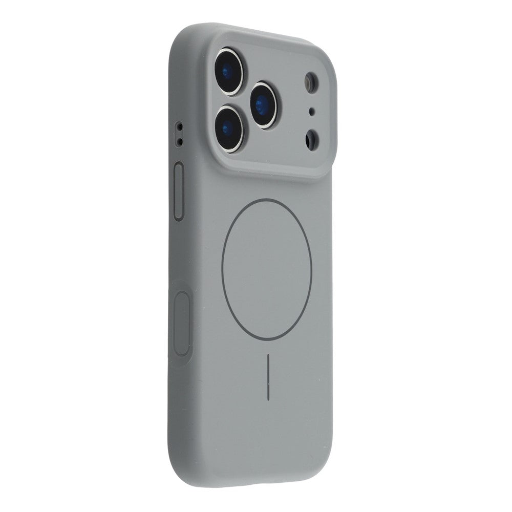 For iPhone 17 Pro Max Case Compatible with MagSafe Liquid Silicone + PC Phone Cover with Camera Touch Control Button - Dark Grey