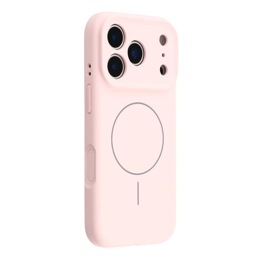 For iPhone 17 Pro Max Case Compatible with MagSafe Liquid Silicone + PC Phone Cover with Camera Touch Control Button - Pink