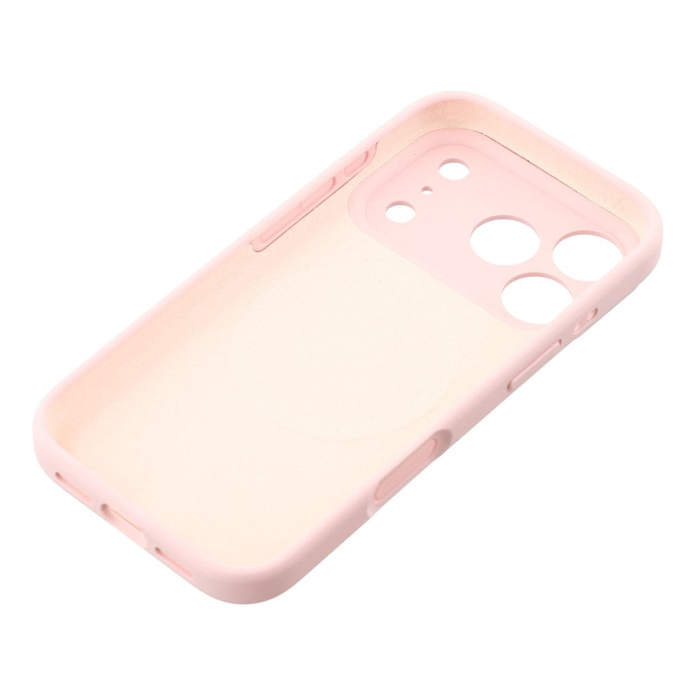 For iPhone 17 Pro Max Case Compatible with MagSafe Liquid Silicone + PC Phone Cover with Camera Touch Control Button - Pink