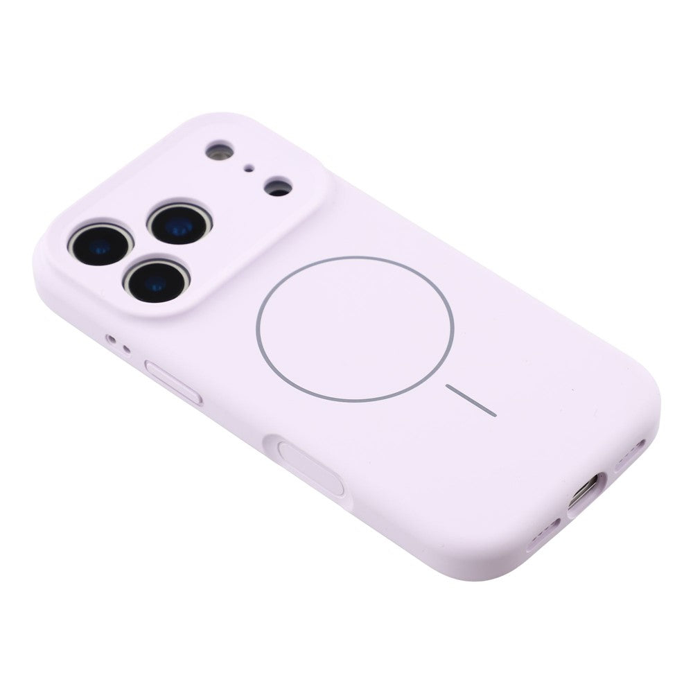For iPhone 17 Pro Max Case Compatible with MagSafe Liquid Silicone + PC Phone Cover with Camera Touch Control Button - Light Purple