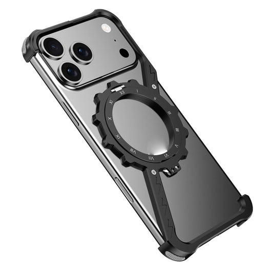 For iPhone 17 Pro Max Kickstand Case Compatible with MagSafe Z Shape Bumper Phone Cover - Black