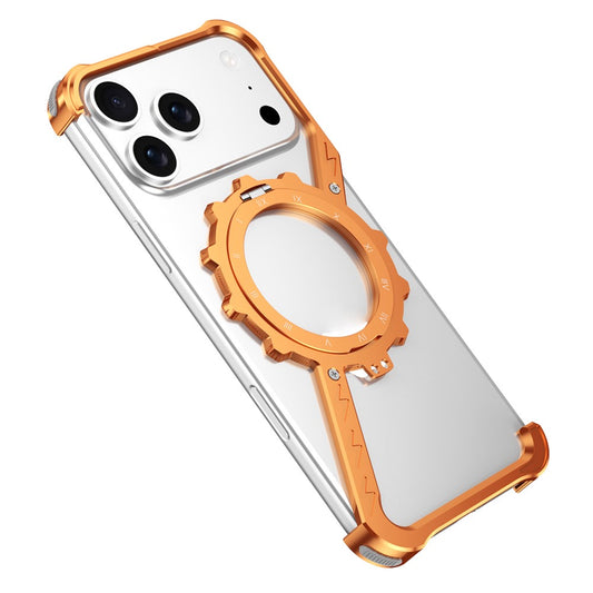 For iPhone 17 Pro Max Kickstand Case Compatible with MagSafe Z Shape Bumper Phone Cover - Orange