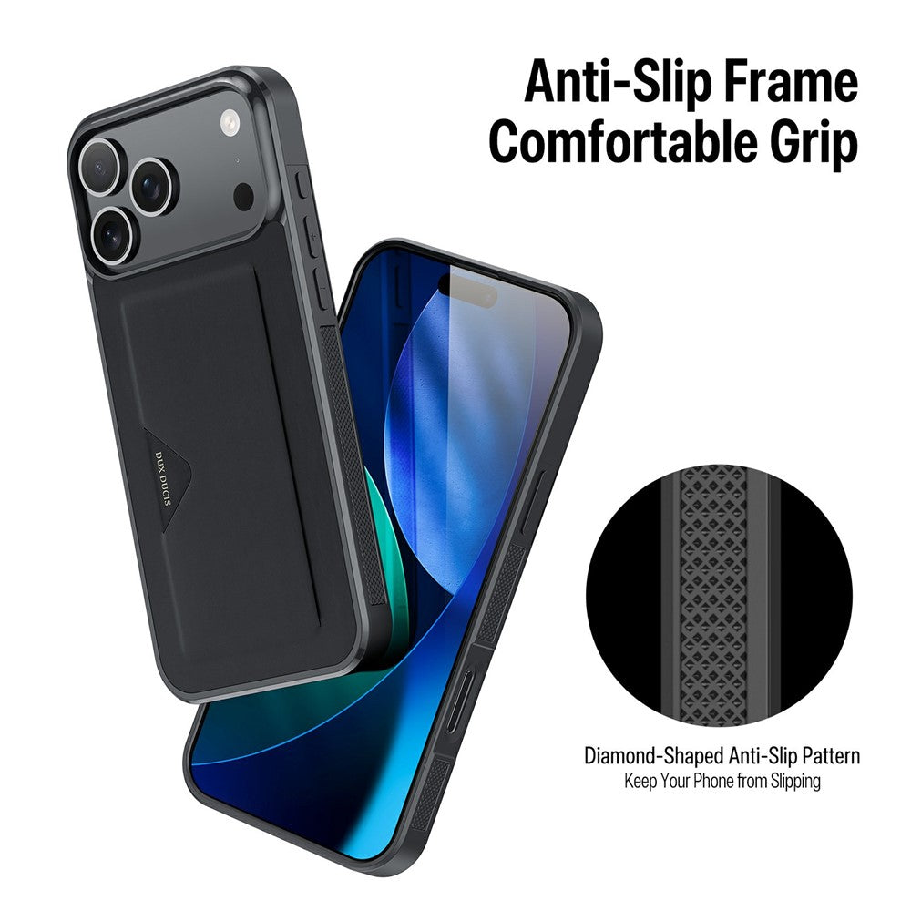 DUX DUCIS Pocard Series For iPhone 17 Pro Max Case Card Holder Leather + PC + TPU Phone Cover