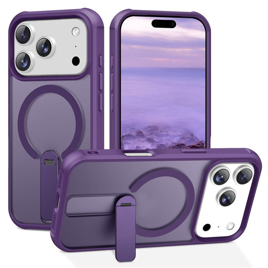 For iPhone 17 Pro Max Case Compatible with MagSafe Kickstand TPU + PC Drop Protection Phone Cover - Purple