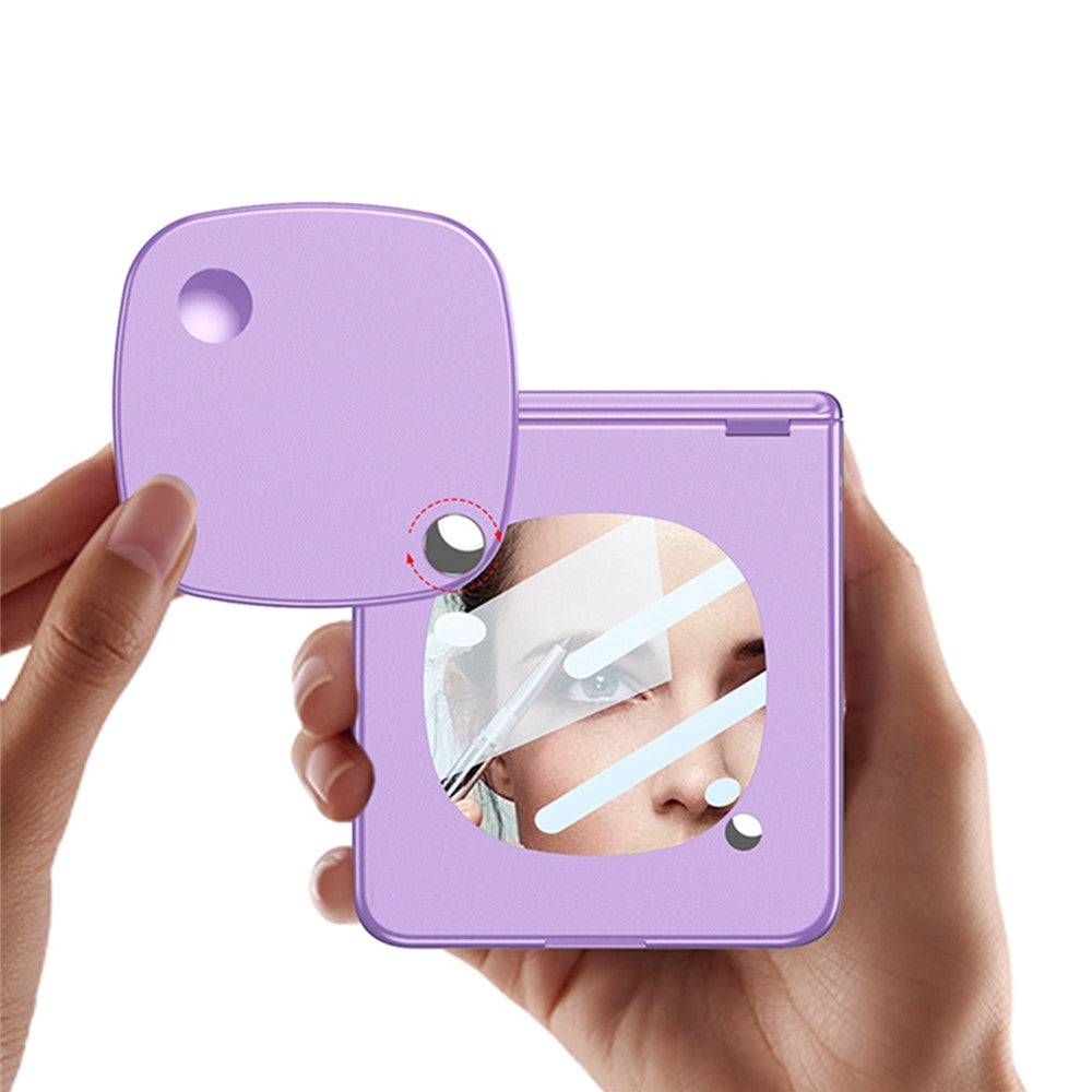 GKK For Samsung Galaxy Z Flip7 5G Case with Mirror Magnetic Folding Hinge PC Tempered Glass Phone Cove - Purple