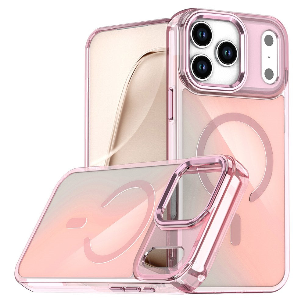 For iPhone 17 Pro Max Case Compatible with MagSafe Color Changing PC TPU Phone Back Cover - Pink