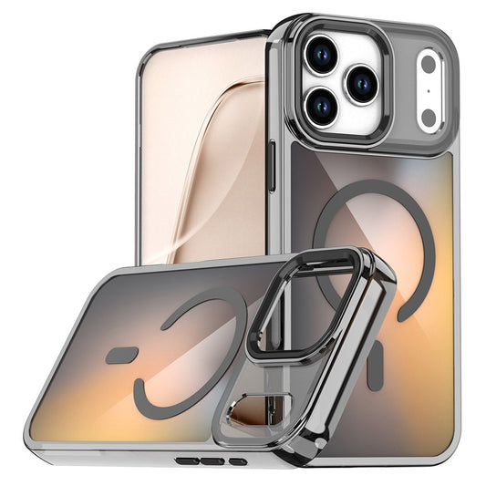 For iPhone 17 Pro Max Case Compatible with MagSafe Color Changing PC TPU Phone Back Cover - Black