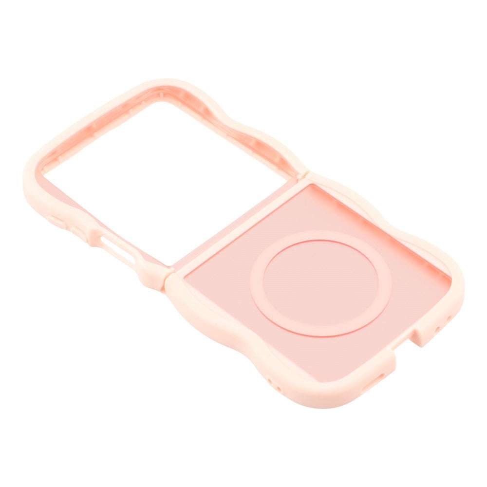 For Samsung Galaxy Z Flip7 5G Case Compatible with MagSafe TPU + PC Phone Back Cover Skin Touch Wave Shape - Pink