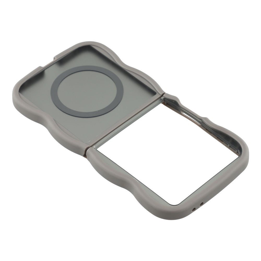 For Samsung Galaxy Z Flip7 5G Case Compatible with MagSafe TPU + PC Phone Back Cover Skin Touch Wave Shape - Grey