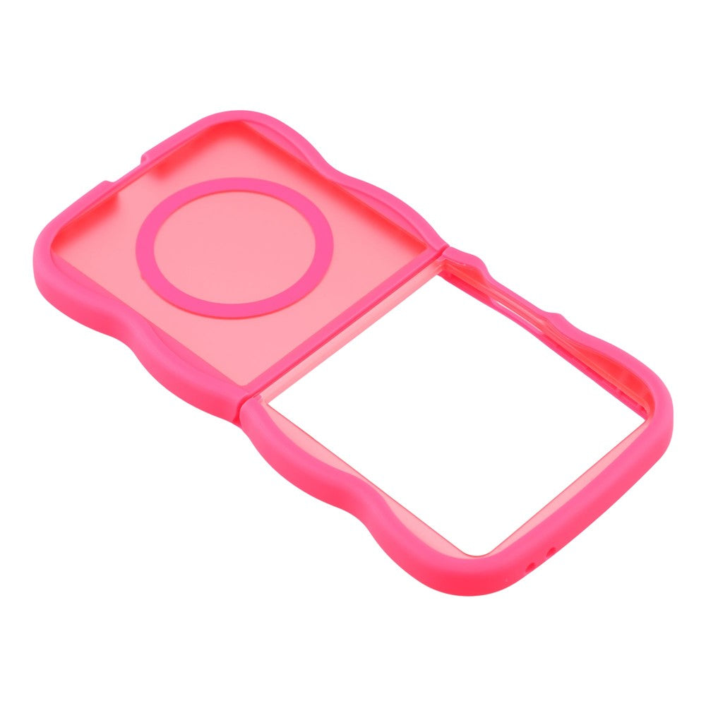 For Samsung Galaxy Z Flip7 5G Case Compatible with MagSafe TPU + PC Phone Back Cover Skin Touch Wave Shape - Rose