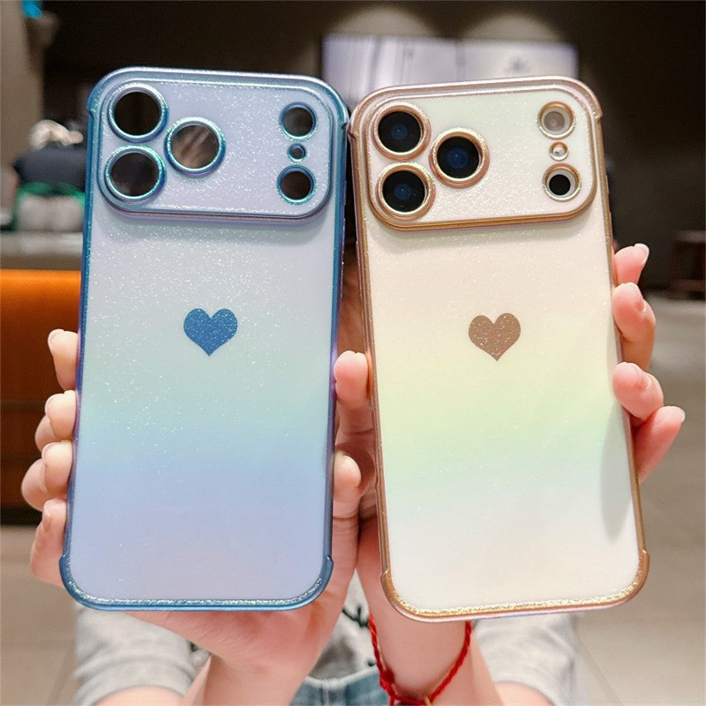 For iPhone 17 Pro Max Magnetic Case TPU Dazzling Color Electroplated Phone Back Cover - Blue