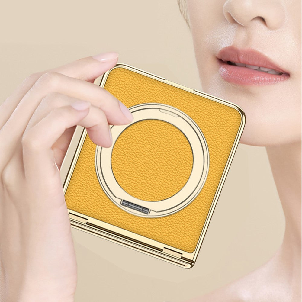 GKK For Samsung Galaxy Z Flip7 5G Case Kickstand Magnetic Hinge Protection PU PC Tempered Glass Phone Cover - Green