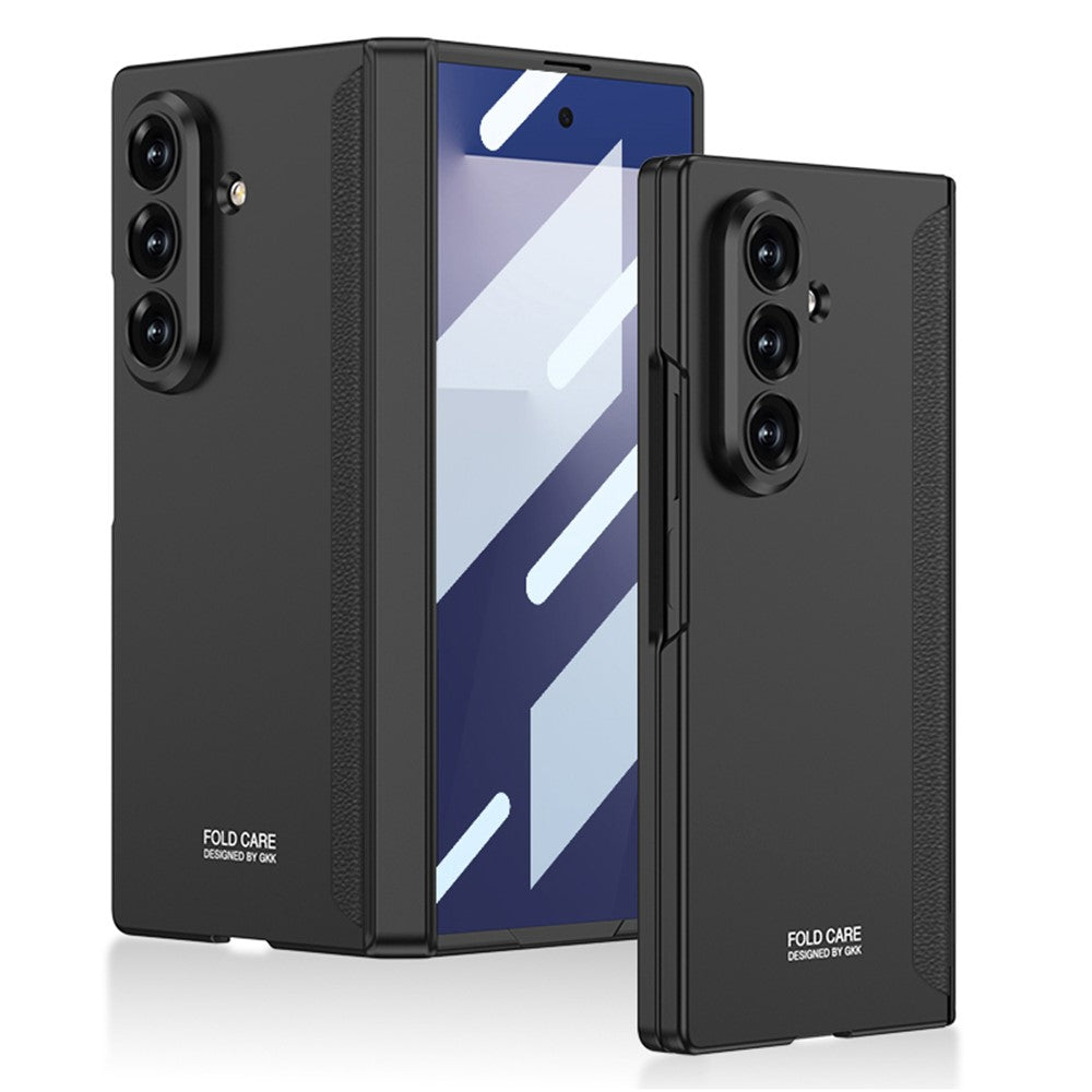 GKK For Samsung Galaxy Z Fold7 5G Case with Clear Screen Film Magnetic Hinge Protection Phone Cover - Black