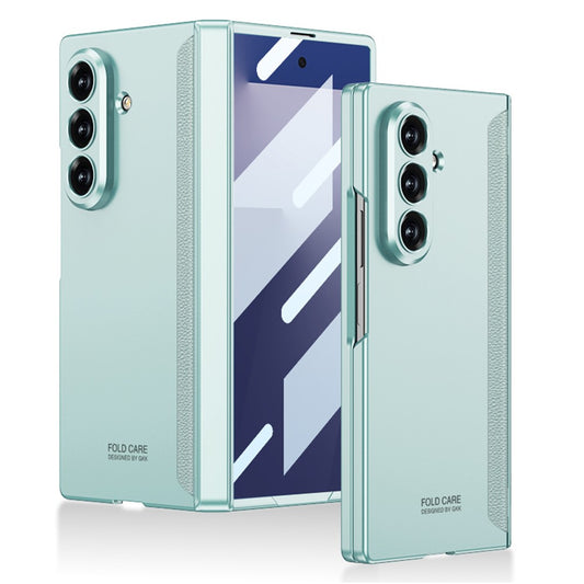 GKK For Samsung Galaxy Z Fold7 5G Case with Clear Screen Film Magnetic Hinge Protection Phone Cover - Mint Green