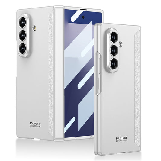 GKK For Samsung Galaxy Z Fold7 5G Case with Clear Screen Film Magnetic Hinge Protection Phone Cover - Silver