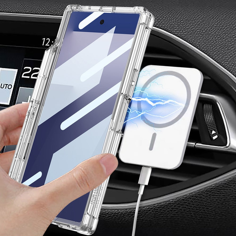 GKK For Samsung Galaxy Z Fold7 5G Magnetic Case Airbag Drop-Proof Hinge Protection Phone Cover with Pen Holder / Kickstand