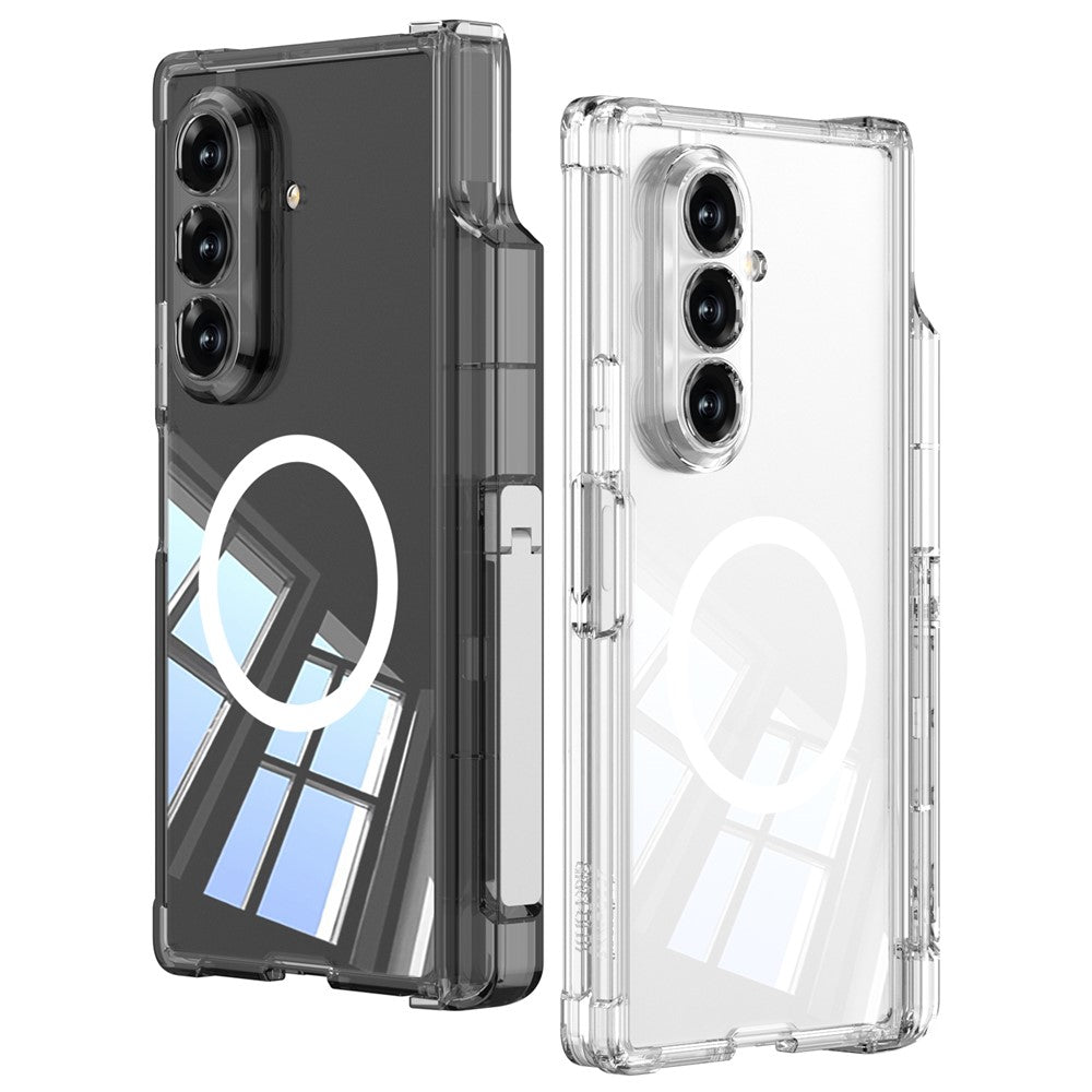 GKK For Samsung Galaxy Z Fold7 5G Magnetic Case Airbag Drop-Proof Hinge Protection Phone Cover with Pen Holder / Kickstand