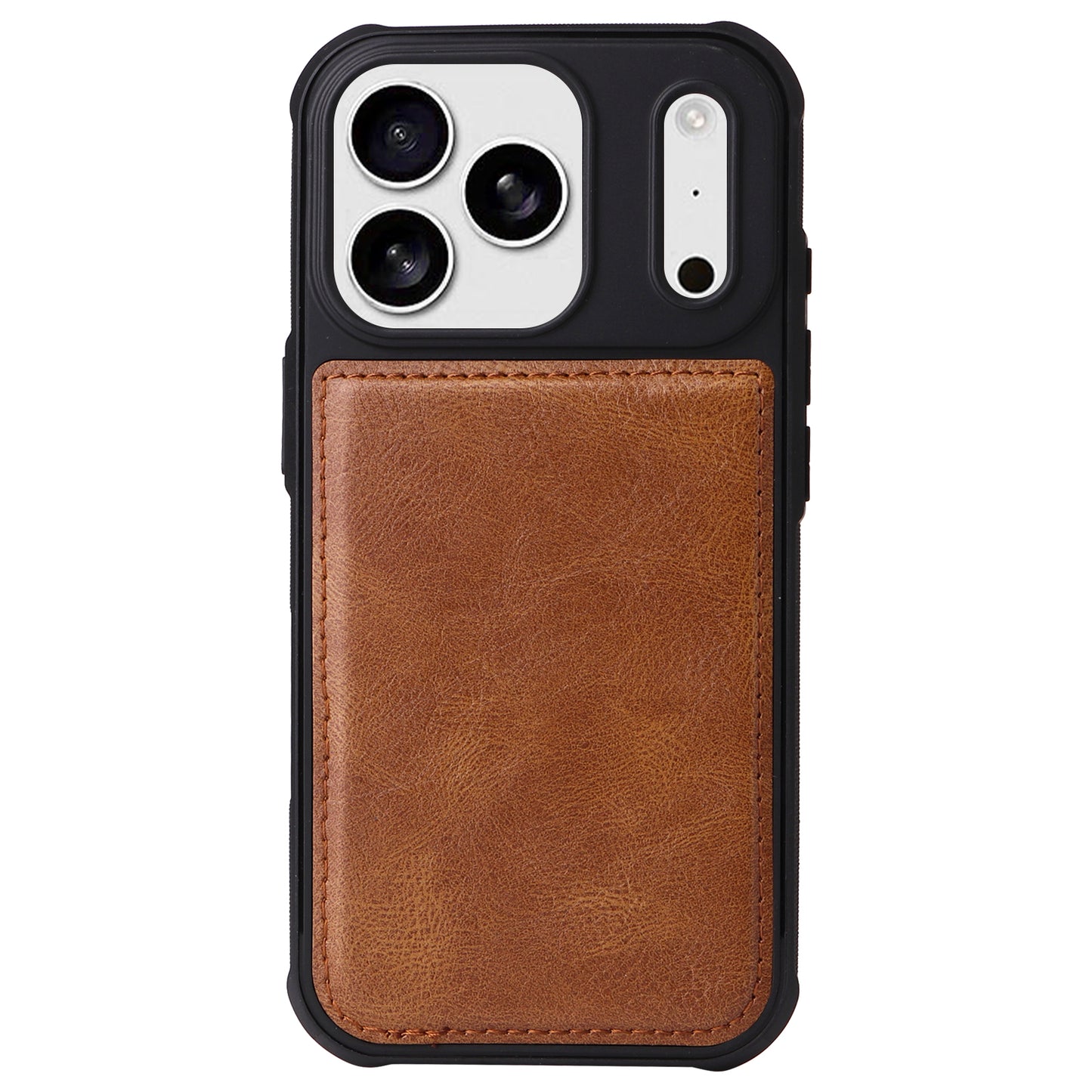 For iPhone 17 Pro Max Phone Case PU Leather Zipper Wallet Detachable Cover - Brown