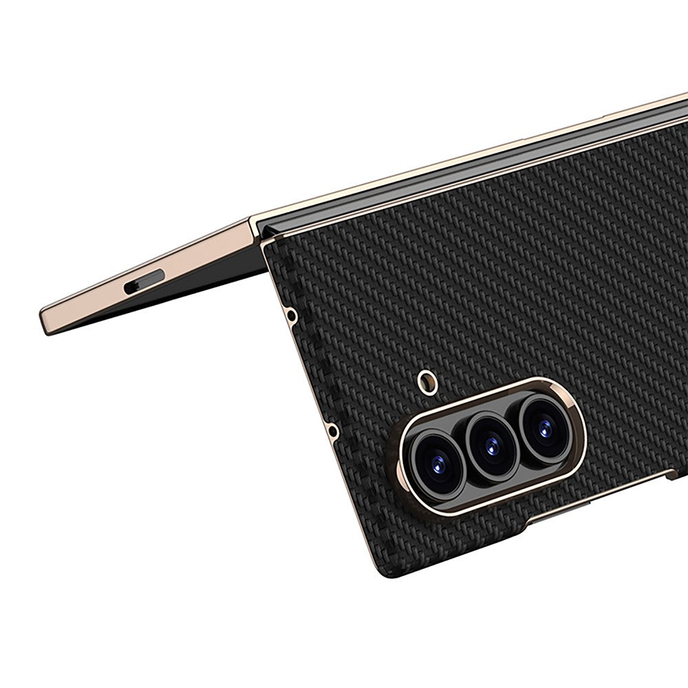 GKK For Samsung Galaxy Z Fold7 5G Case Electroplated PC + PU Phone Cover with Tempered Glass Front Film - Titanium Grey