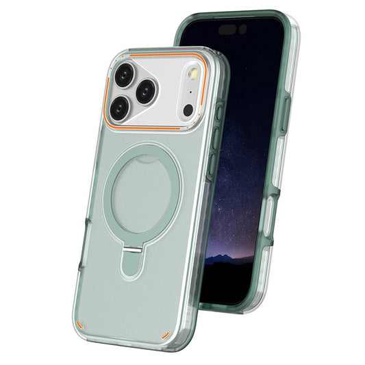 For iPhone 17 Pro Max Magnetic Case with Kickstand TPU + PC Shockproof Phone Cover - Mint Green