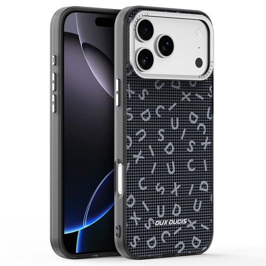 DUX DUCIS Moro Series For iPhone 17 Pro Max Case Compatible with MagSafe UV Pattern Leather + PC + TPU Phone Cover - Black
