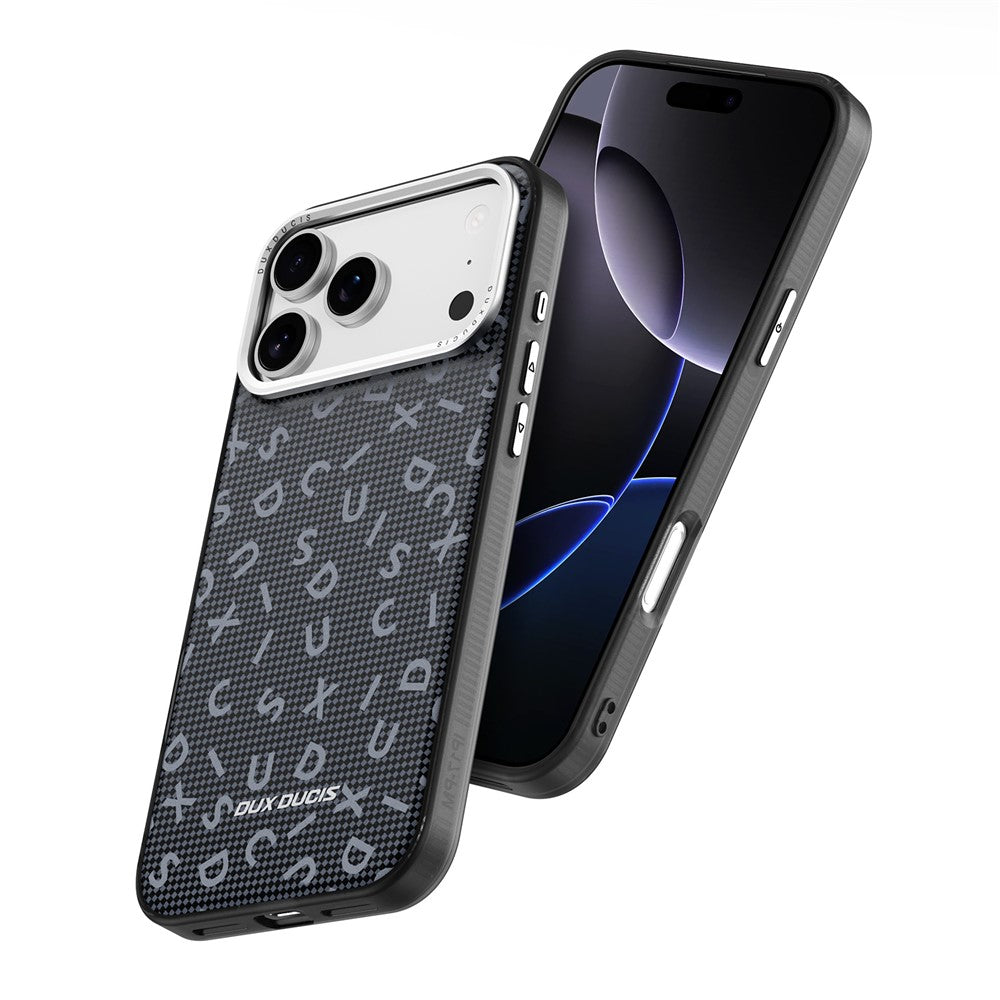 DUX DUCIS Moro Series For iPhone 17 Pro Max Case Compatible with MagSafe UV Pattern Leather + PC + TPU Phone Cover - Black