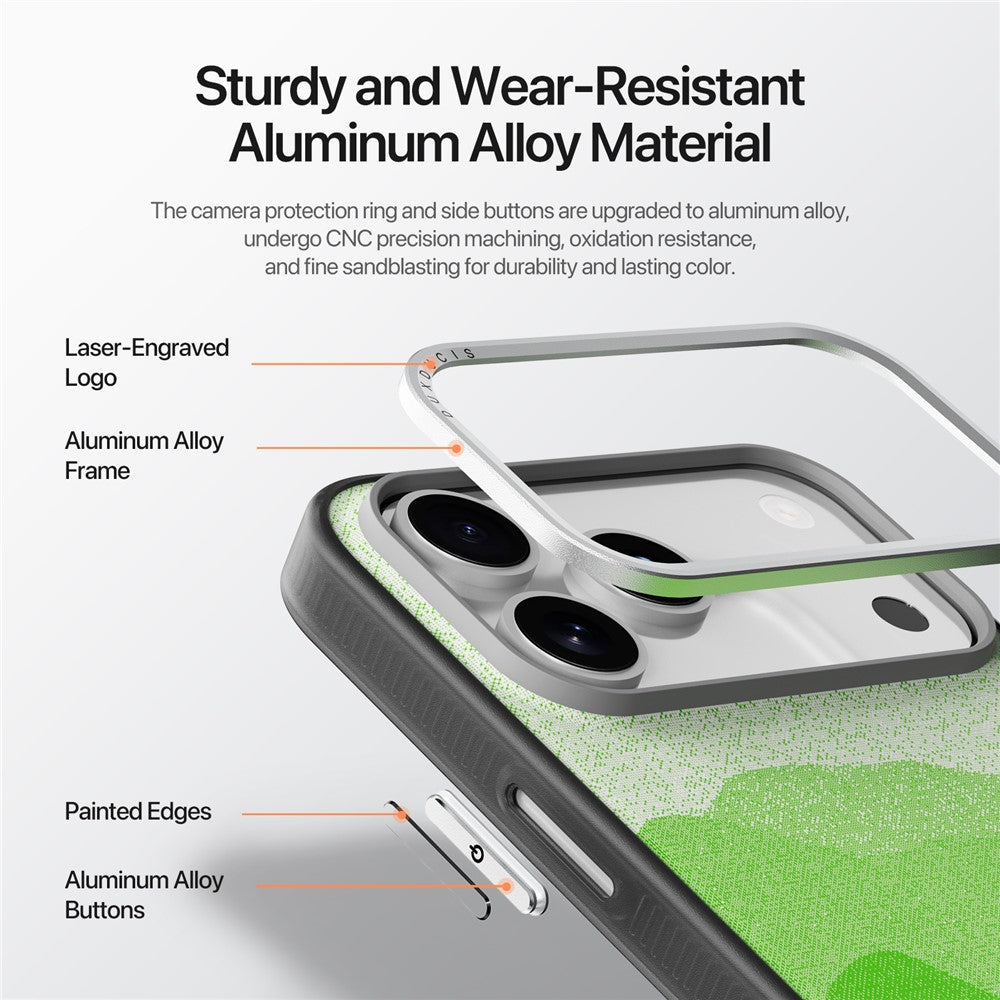 DUX DUCIS Moro Series For iPhone 17 Pro Max Case Compatible with MagSafe UV Pattern Leather + PC + TPU Phone Cover - Green