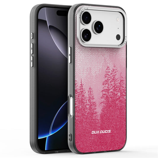 DUX DUCIS Moro Series For iPhone 17 Pro Max Case Compatible with MagSafe UV Pattern Leather + PC + TPU Phone Cover - Red