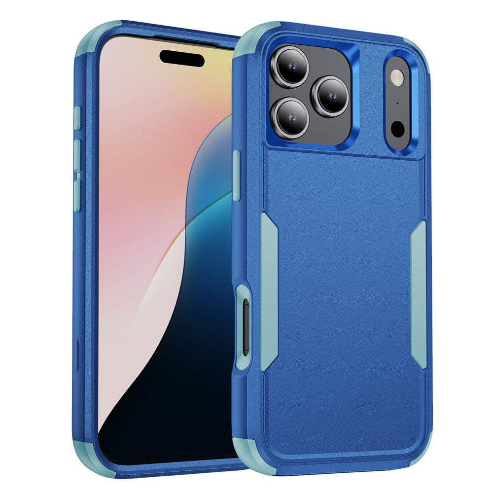 For iPhone 17 Pro Max Case 3 in 1 Shockproof TPU PC Phone Cover - Sapphire+Grey Green