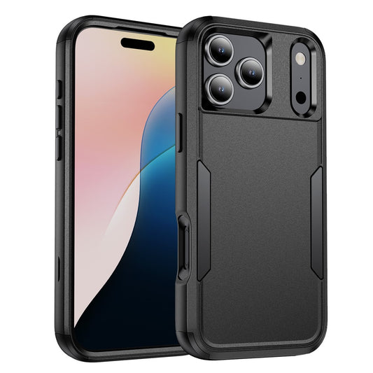For iPhone 17 Pro Max Case 3 in 1 Shockproof TPU PC Phone Cover - Black