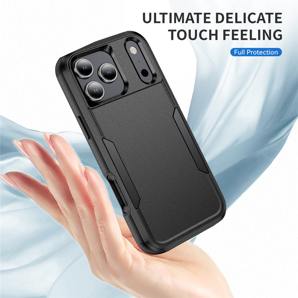 For iPhone 17 Pro Max Case 3 in 1 Shockproof TPU PC Phone Cover - Black