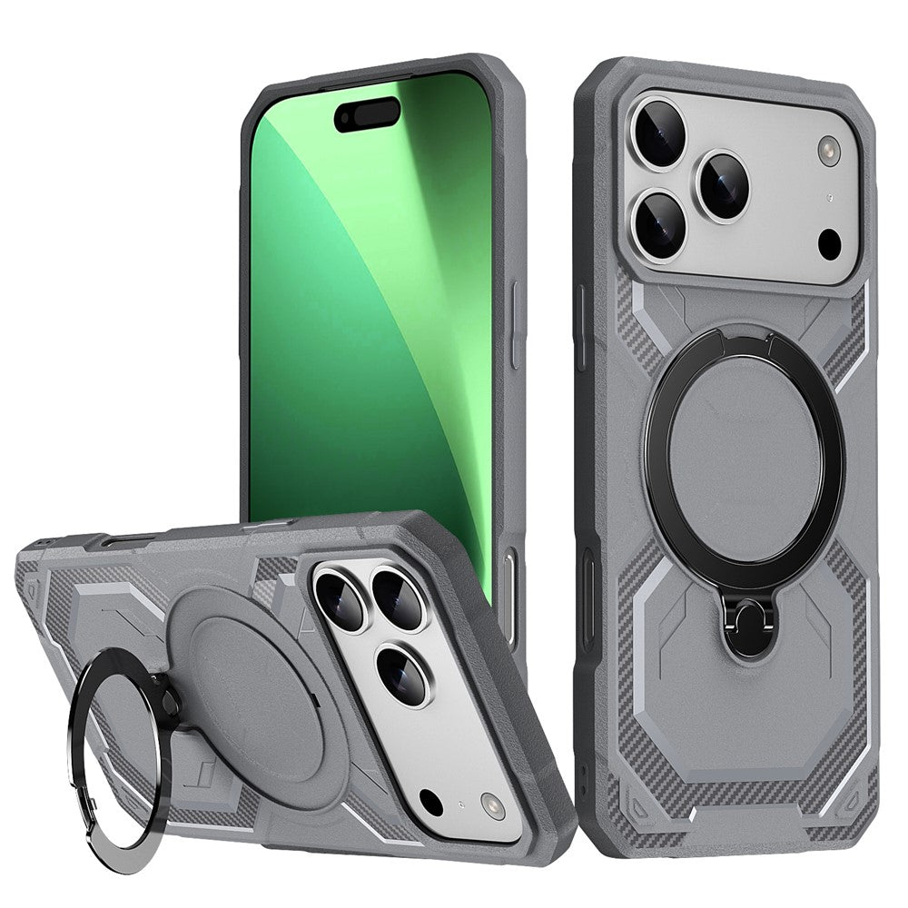For iPhone 17 Pro Max Case Compatible with MagSafe Kickstand TPU + PC Phone Cover - Grey