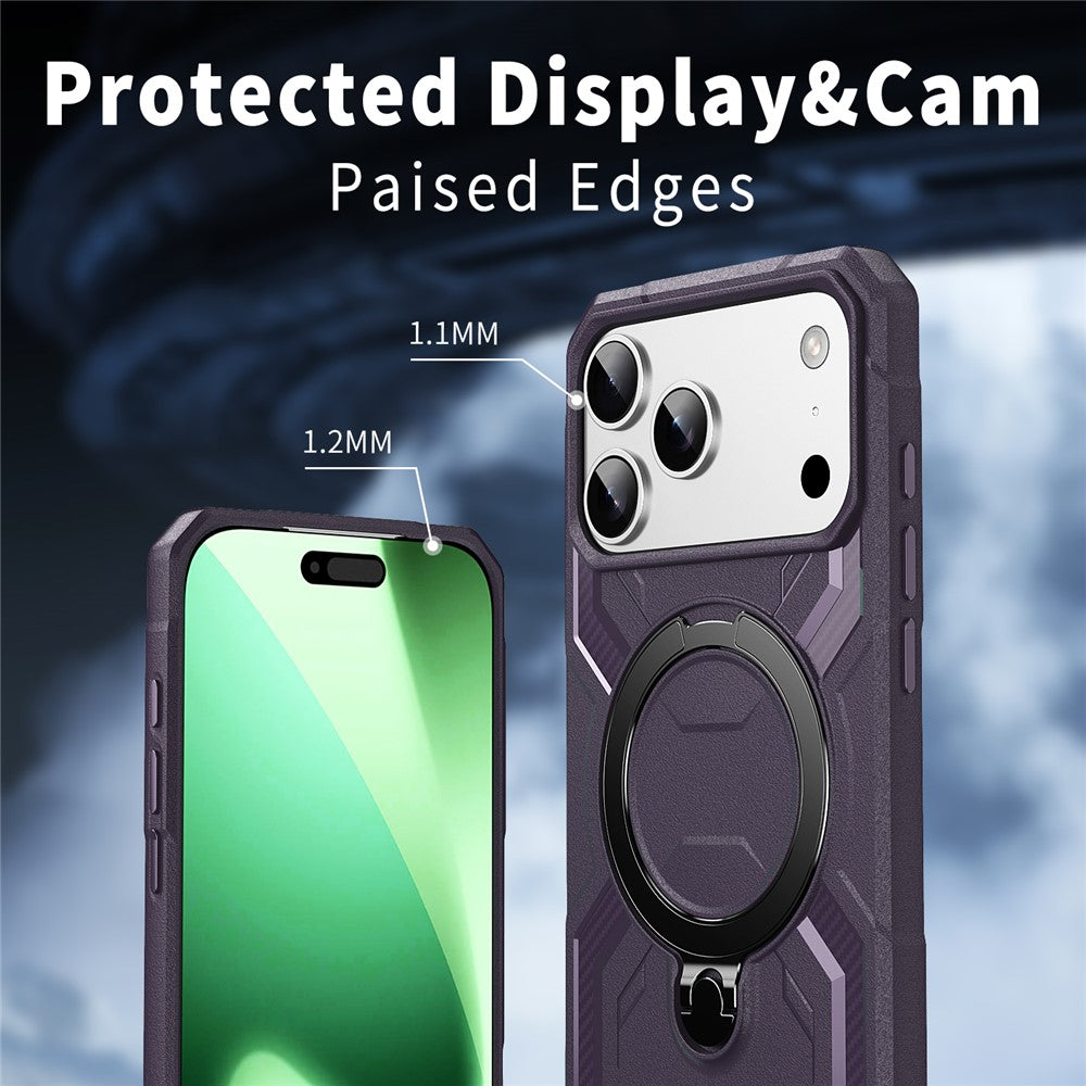For iPhone 17 Pro Max Case Compatible with MagSafe Kickstand TPU + PC Phone Cover - Dark Purple