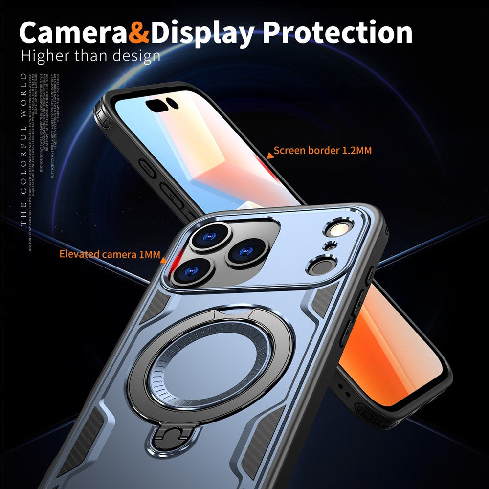 For iPhone 17 Pro Max Case Compatible with MagSafe Military Protection PC + TPU Kickstand Phone Cover - Blue