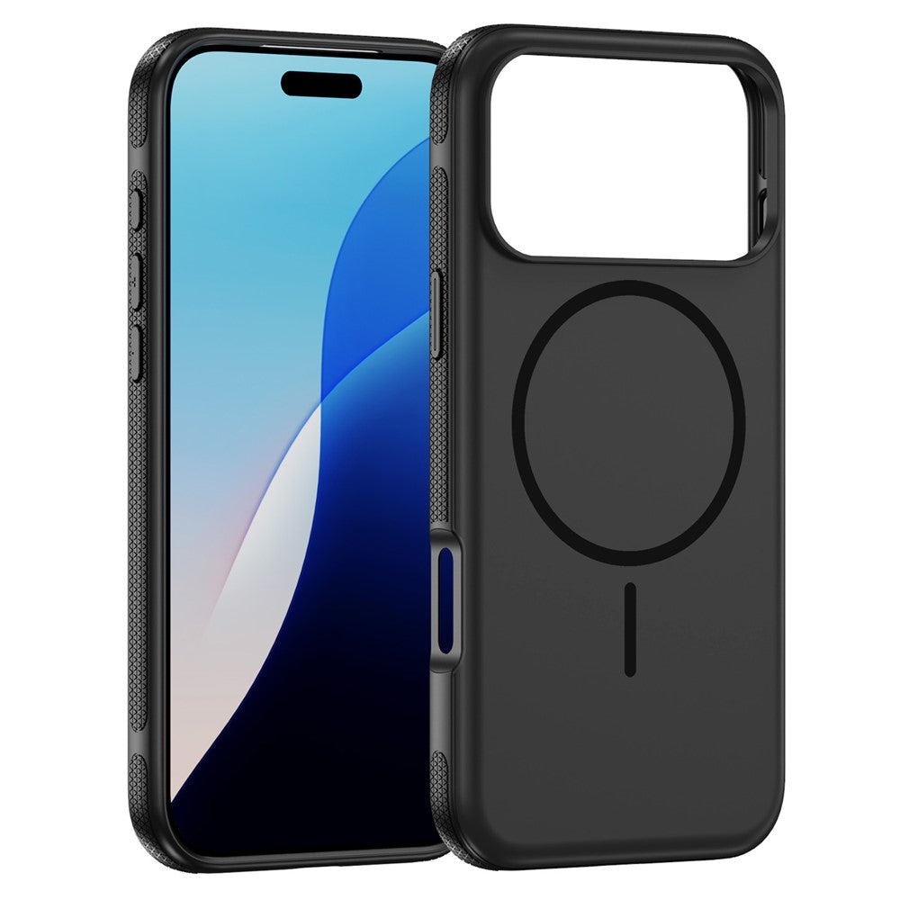 For iPhone 17 Pro Max Case Compatible with MagSafe 2.8mm PC + 2.2mm TPU Shockproof Hybrid Phone Cover - Black