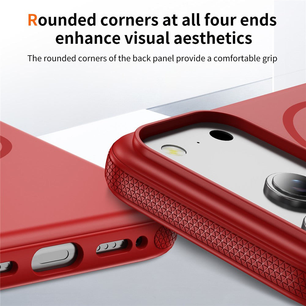 For iPhone 17 Pro Max Case Compatible with MagSafe 2.8mm PC + 2.2mm TPU Shockproof Hybrid Phone Cover - Red