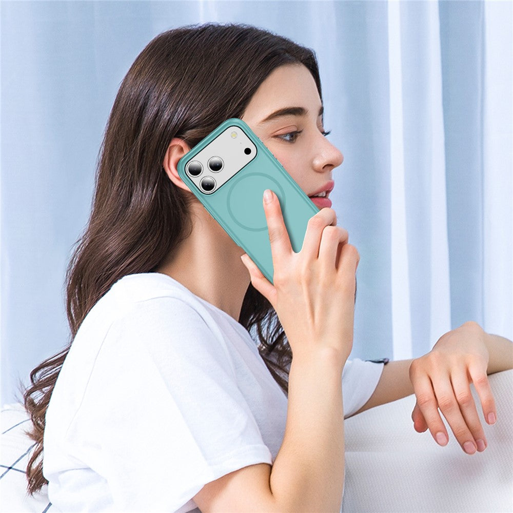 For iPhone 17 Pro Max Case Compatible with MagSafe 2.8mm PC + 2.2mm TPU Shockproof Hybrid Phone Cover - Sky Blue