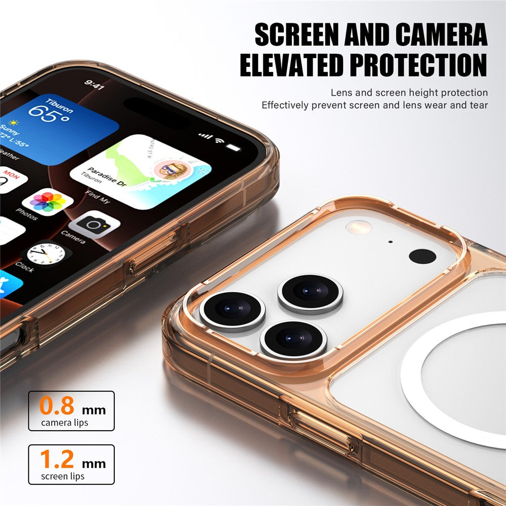 For iPhone 17 Pro Max Case Compatible with MagSafe TPU + PC Clear Phone Back Cover - Transparent