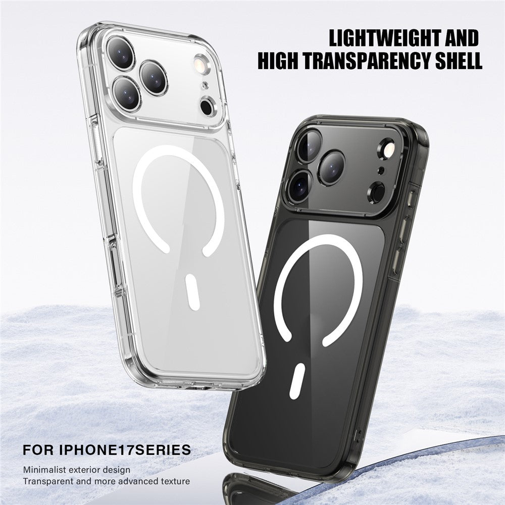 For iPhone 17 Pro Max Case Compatible with MagSafe Precise Cutouts TPU + PC Clear Phone Back Cover - Transparent