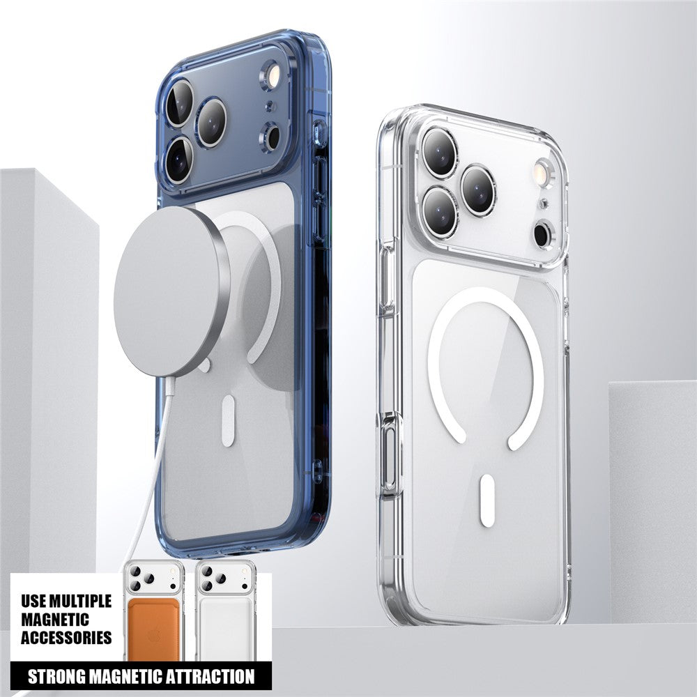 For iPhone 17 Pro Max Case Compatible with MagSafe Precise Cutouts TPU + PC Clear Phone Back Cover - Transparent