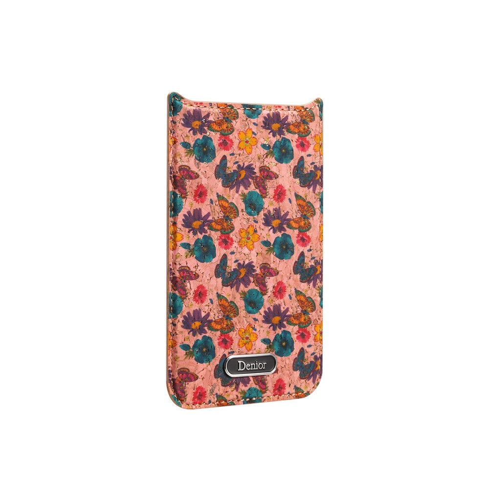 DENIOR A24 For iPhone 17 Pro Max Case Compatible with MagSafe Flower Leather PC TPU Phone Cover with Detachable Back Panel - Butterfly Pink
