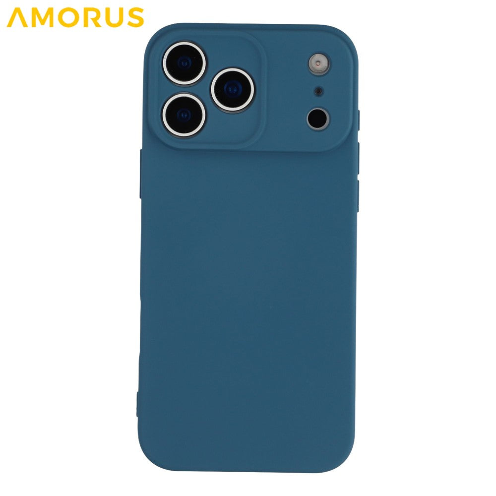 AMORUS For iPhone 17 Pro Max Case Precise Cutouts TPU Fiber Lining Shockproof Phone Cover - Sapphire