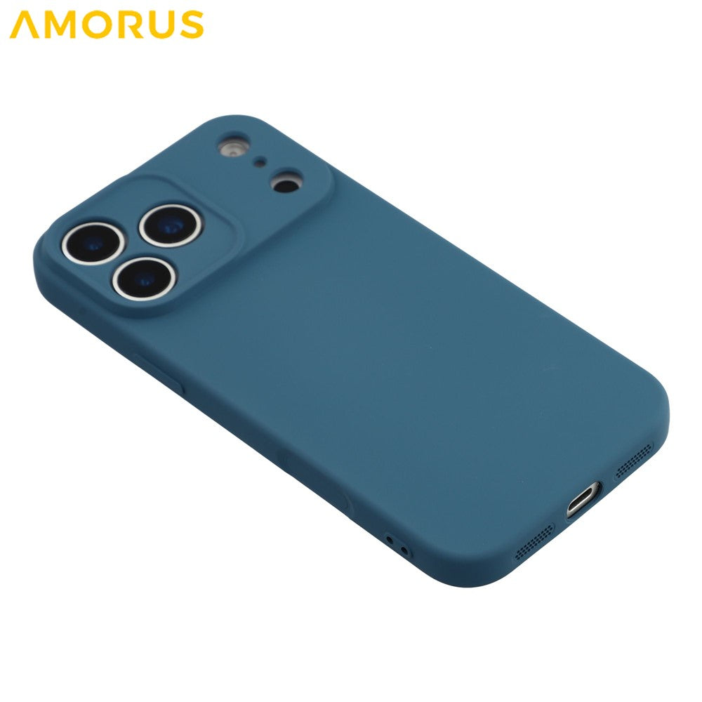AMORUS For iPhone 17 Pro Max Case Precise Cutouts TPU Fiber Lining Shockproof Phone Cover - Sapphire
