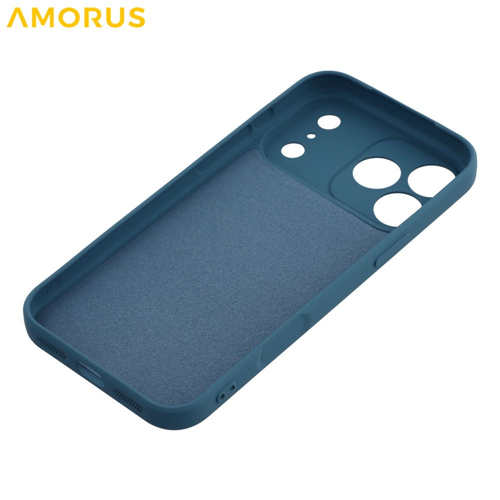 AMORUS For iPhone 17 Pro Max Case Precise Cutouts TPU Fiber Lining Shockproof Phone Cover - Sapphire