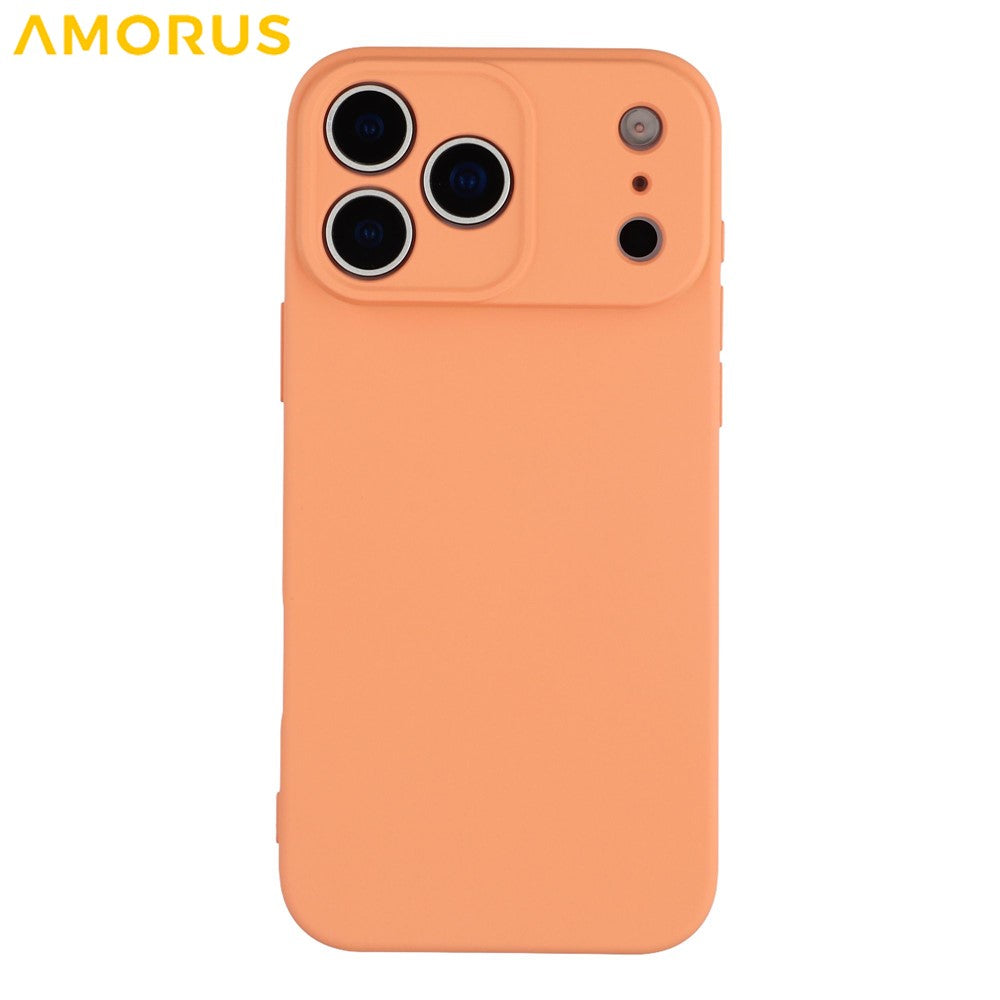 AMORUS For iPhone 17 Pro Max Case Precise Cutouts TPU Fiber Lining Shockproof Phone Cover - Orange